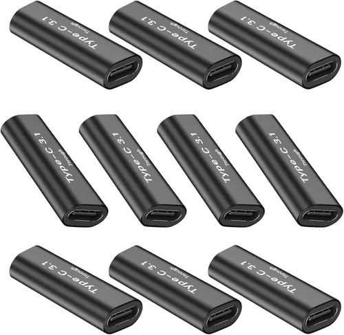 Vista 8 de Pastall Paquete de 5 adaptadores USB C hembra a hembra. Extensor Usbc. Acoplador USBC soporta transferencia de datos de hasta 10 Gbps y carga rápida