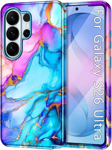 Vista 70 de Btscase para Samsung Galaxy S25, [Probado contra caídas de grado militar] Funda protectora de diseño de patrón de mármol, resistente, delgada
