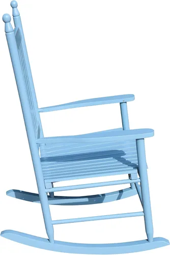 Vista 7 de Silla mecedora para balcón, porche, para adultos, de madera, para interiores y exteriores, resistente a todas las condiciones climáticas