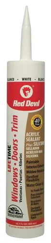Vista 4 de Red Devil 0866PR Sellador avanzado de silicona para ventanas, puertas y moldes, 10.1 onzas, transparente, paquete de 1