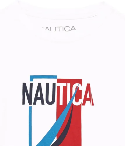 Vista 3 de Nautica Boys' Short Sleeve Graphic Crew Neck T-shirt, Soft, Comfortable, Relaxed Fit