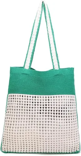 Vista 10 de ENBEI Bolsas bohemias, bolsa de punto de hombro, bolsa de mano Y2K estética, bolso de ganchillo lindo para mujeres, regalos hippie