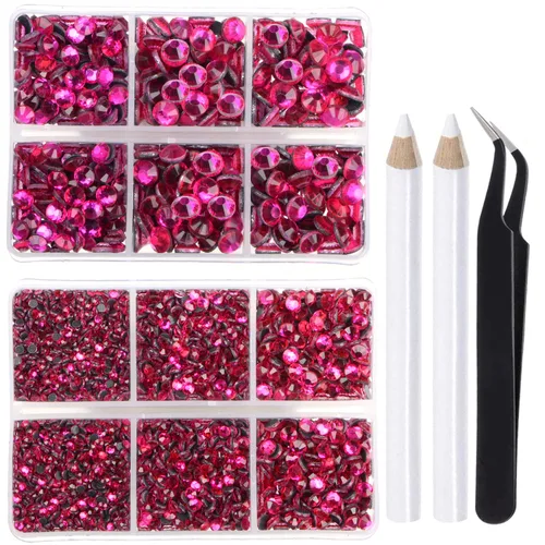 Vista 72 de LPBeads 10000 unidades de diamantes termoadhesivos SS6 amatista con parte trasera plana, gemas de diamantes de imitación de cristal redondas