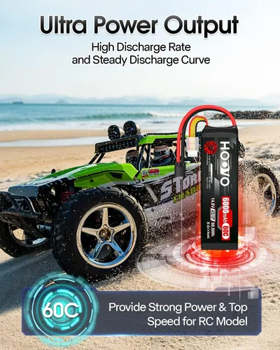 Vista 6 de HOOVO 4S 14.8V 6000mAh 60C LiPo Batería Softcase RC Batería para Heli Avión Helicóptero Quadcopter Drone