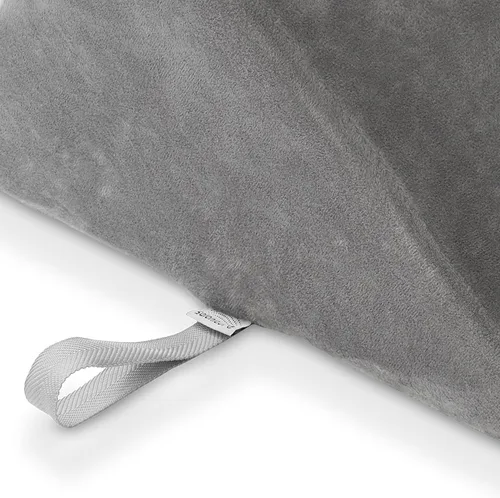 Vista 5 de Saloniture Cojín de mesa de masaje triangular con cuña para debajo de la rodilla, extra grande, 19 x 12 x 20 x 15.5 pulgadas, terciopelo gris