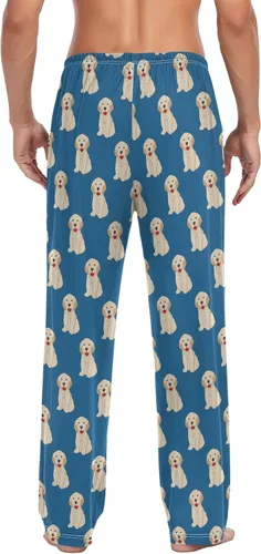 Vista 2 de Ollabaky Pantalones de pijama para hombre, pantalones de descanso con bolsillos, Multi