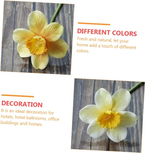 Vista 4 de ORFOFE 9 piezas de narcisos artificiales para fiesta, narcisos, flores de narciso, decoración del hogar, flor de narciso simulada, flor de narciso