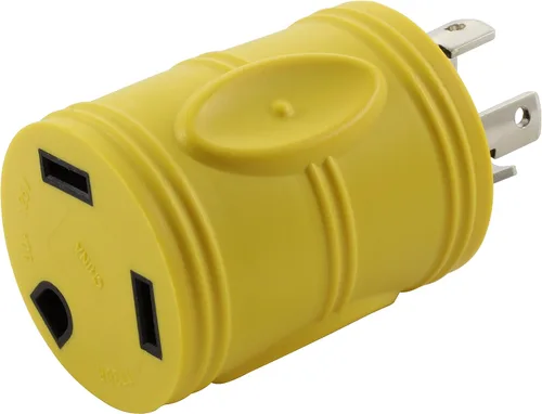 Vista 23 de AC WORKS Generador a adaptador RV de 30 amperios (L5-20 20A 3 clavijas de bloqueo compacto) Amarillo