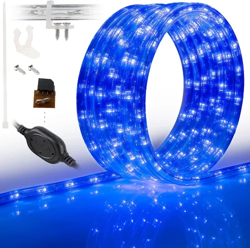 Vista 19 de Cuerda de luces LED de 10 pies, permanente, impermeable, conectable, flexible, con tubo de PVC transparente, certificado ETL, iluminación festiva
