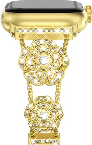 Vista 27 de NewWays for Apple Watch Band Series 11 10 46mm 42mm Series 9/8/7 41mm 45mm Series 6/5/4 40mm 44mm Series 3 42mm 38mm Women, Sparkling Bling Diamonds