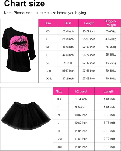 Vista 3 de Blulu 80s Costume Accessories for Women Halloween Outfit Dress Neon Leg Warmers Fishnet Gloves T-shirt Tutu Headband