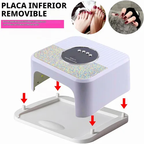 Vista 4 de Lámpara de uñas LED UV de 268 W, gel para esmalte de uñas, secadora UV con 4 temporizadores, 45 cuentas de lámpara y sensor automático, herramientas