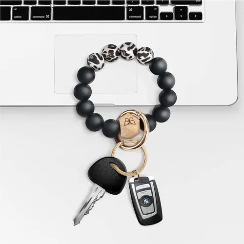 Vista 5 de Llavero pulsera pulsera con bolsillo para tarjeteros, borla llavero para mujer