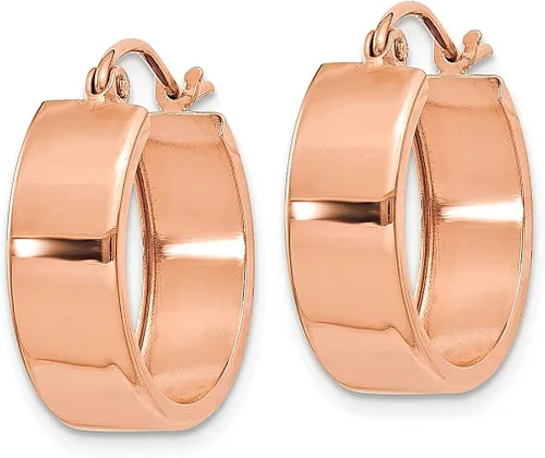 Vista 2 de Aretes de aro de oro rosa de 14 quilates, joyería fina para mujer, regalos para ella, Oro rosa