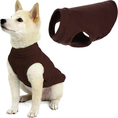 Vista 53 de Gooby - Chaleco de Vellón Elástico, Chaleco de Vellón Tipo Pullover Chaqueta Suéter para Perros, Azul Argyle, Extra Pequeño