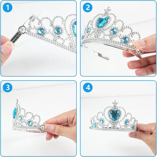 Vista 7 de Princess Dress Up Accessories Princess Wands and Crowns for Little Girls Tiara Wand Set Party Supplies