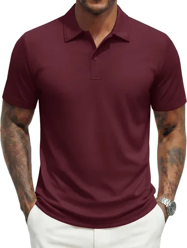 Vista 11 de MAGNIVIT Mens Polo Shirts Short Sleeve Moisture Wicking Breathable UPF80+ Casual & Athletic Collared Golf Shirts