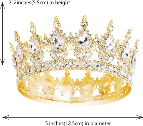Vista 2 de Queen Crown Rhinestone Wedding Crowns and Tiaras for Women Costume Party Hair Accessories Princess Birthday Crown Crystal Bridal Crown