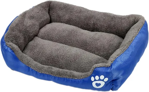 Vista 9 de Camas para perros pequeños, medianos y grandes, cama rectangular para mascotas, lavable, con estampado de leopardo, tamaño S