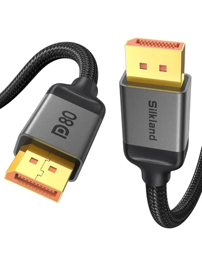Vista 9 de Silkland Cable DisplayPort 2.1 corto de 80 Gbps de 1.6 pies [certificado VESA], [8K@240Hz, 4K@540Hz 360Hz 240Hz] Cable DP 2.1 16K, Cable DisplayPort