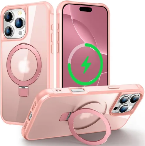 Vista 134 de CHAOFEnG Funda magnética compatible con iPhone 11 con soporte, prueba de caídas de grado militar, compatible con imán, anillo translúcido, parte