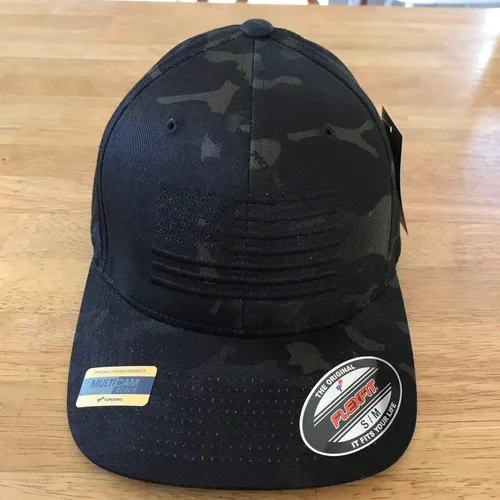 Vista 2 de Eagle Six Gear Multicam American Flag Flexfit Sombrero para hombre, Negro