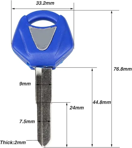 Vista 7 de Llave duplicada de repuesto para motocicleta en blanco sin cortar para Y-amaha YZF R1 R6 R6S FZ6 FZ6S FZ6N FZ1N FZ1S XJR1300 1998-2010