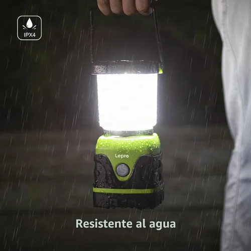 Vista 6 de Lepro Linterna LED de campamento de 1500 lúmenes, luz verde para tienda de campaña con 4 modos de luz, esenciales para camping, linterna impermeable