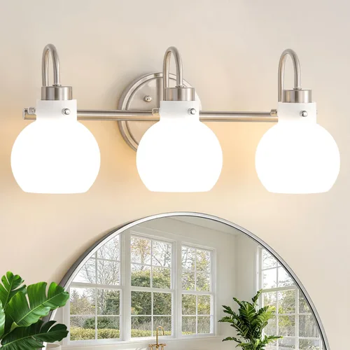 Vista 11 de Lámparas de baño, 3 luces negras, apliques de pared de granja con Negro