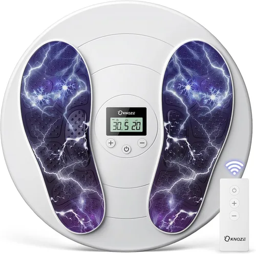 Vista 9 de KNQZE Masajeador de pies para aliviar el dolor de neuropatía - TENS + EMS, tecnología de doble pulso, 10 modos, 20 intensidades, control remoto