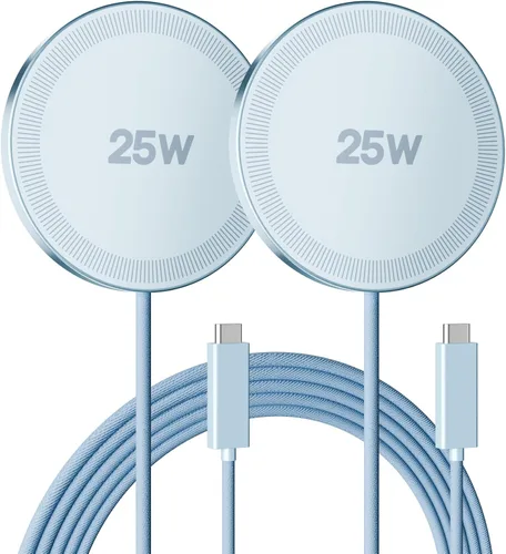 Vista 18 de Cargador inalámbrico magnético de 25 W: almohadilla de carga rápida para iPhone 17, 16, 15, 14, 13, 12 Pro Max, Samsung Galaxy S26 S25, Google Pixel