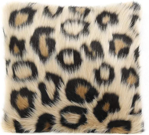 Vista 7 de INSMEER 1 funda de almohada con estampado de leopardo verdadero, fundas de almohada decorativas de piel sintética de leopardo, fundas de almohada