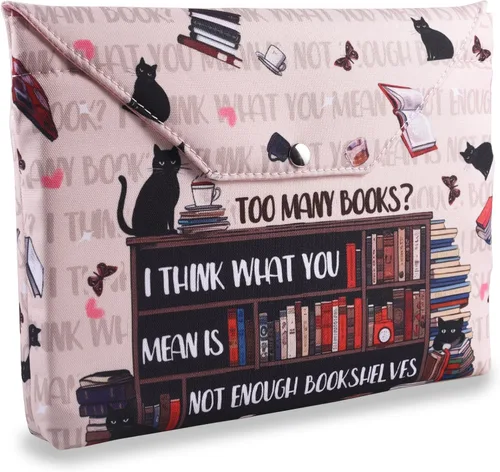 Vista 10 de LParkin Funda de libro con cremallera, bolsa protectora de libro Death by to-Be-Reader, bolsa de tela lavable para libros, 11 x 9 pulgadas, regalos