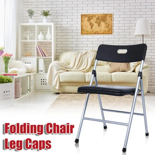 Vista 5 de Treela 48 tapas plegables de 1 pulgada para patas de silla, de goma resistente que no se dañan, protectores redondos de madera dura, protectores