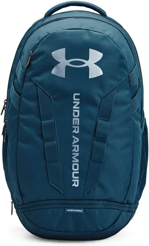 Vista 32 de Under Armour Mochila Hustle 5.0 unisex (004) negro / negro jaspeado medio / brillo dorado metálico