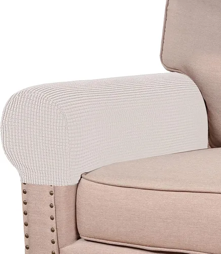 Vista 22 de Turquoize Fundas elásticas para reposabrazos para sillas y sofás, fundas para reposabrazos de sofá de elastano y jacquard, protector de muebles