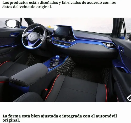 Vista 3 de Rifoda para C-HR ABS Accesorios Cubierta del panel de cambio de marchas de la consola central Compatible con Toyota C-HR 2018, 2019, 2020, 2021 Azul