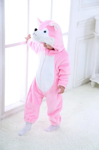 Vista 5 de TONWHAR Disfraz unisex para bebé, pijama de dibujos animados de perro, dinosaurio para niños pequeños