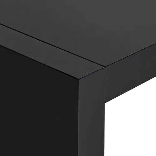Vista 4 de Jessa - Mesa rectangular moderna minimalista negra brillante, 60 x 18 pulgadas, para espacios, sala de estar, cocina, dormitorio, mesita de noche