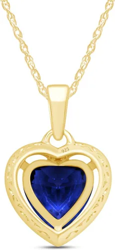 Vista 4 de Corazón simulado zafiro azul & blanco Topacio CZ Collar con Colgante