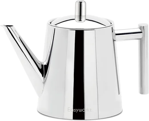 Vista 6 de Easyworkz Tetera de acero inoxidable con infusor extraíble de 27 oz, tetera para estufa para té de frutas, hierbas e infusión