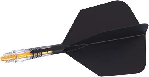 Vista 2 de CUESOUL ROST T19 - Eje de dardo integrado de carbono y vuelo con forma de ala grande, color negro con ejes amarillos