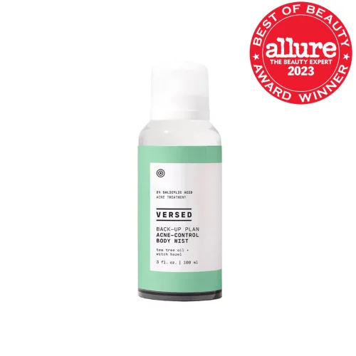 Vista 2 de Versed Rocío corporal de control de acné de respaldo - Tratamiento de manchas + spray de ácido salicílico con aceite de árbol de té y hamamelis