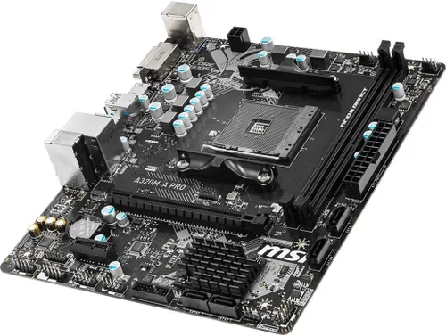 Vista 3 de MSI ProSeries AMD A320 1ª, 2ª y 3ª generación Cumple con Ryzen AM4 DDR4 HDMI DVI USB 3 Micro-ATX Placa base (A320M-A PRO)