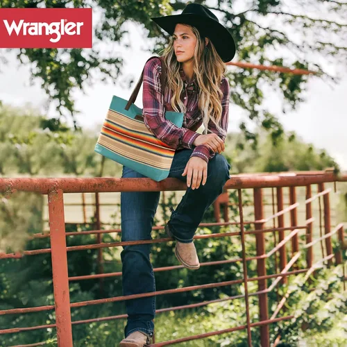 Vista 2 de Montana West Wrangler - Bolso de mano para mujer, de lona, bolso azteca