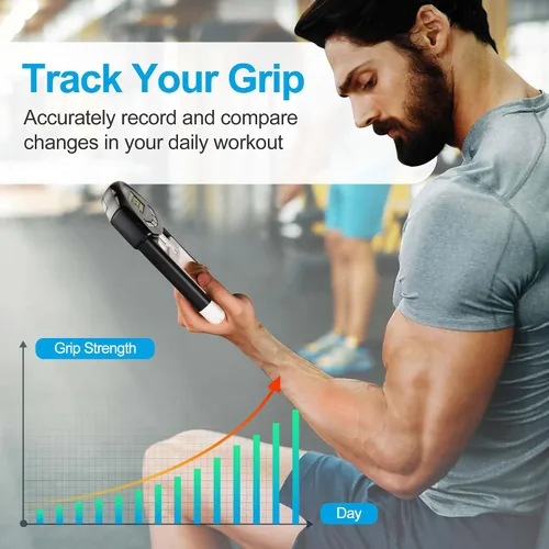 Vista 2 de Handeful Grip Strength Tester, Hand Grip Dynamometer, Electronic Handgrip Testing for Sports Home School Use Negro