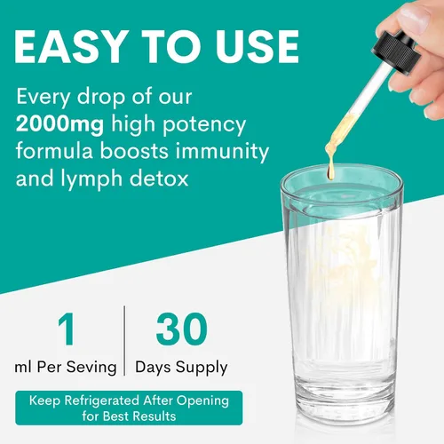Vista 5 de Gotas de drenaje linfático liposomal de 2000 mg - Sistema linfático y apoyo inmunológico - Apoyo al equilibrio de líquidos - Suplementos