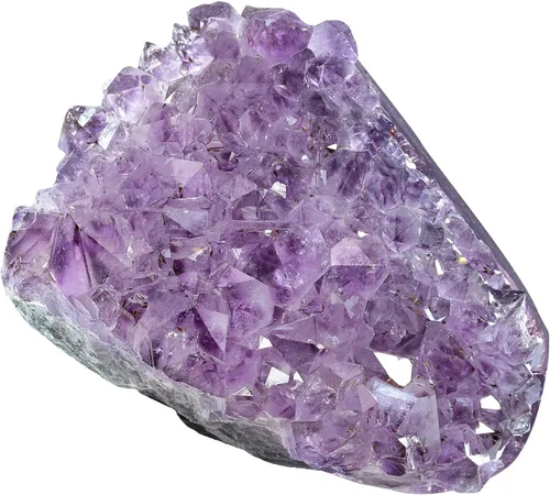 Vista 30 de SUNYIK - Racimo de amatista natural, piedra preciosa en bruto curativa con puntas de cristales, drusa de cuarzo, geoda de mineral, esfera
