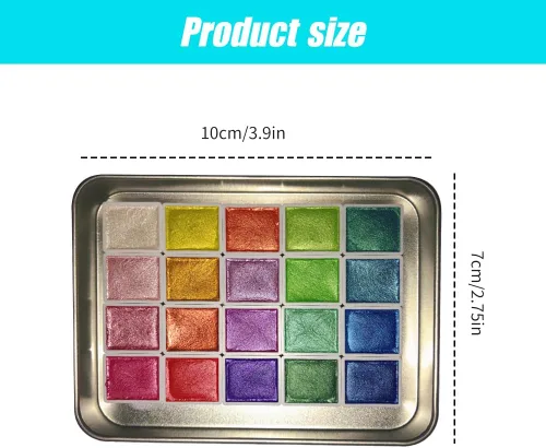 Vista 2 de Juego de pintura de acuarela de 20 colores, mini pintura de acuarela que cambia de color 2026, juego de pinturas de acuarela metálicas, caja