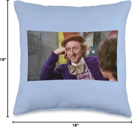 Vista 4 de Willy Wonka Chocolate Factory Condescendiente Wonka - Almohada de 15.7 x 15.7 in, multicolor